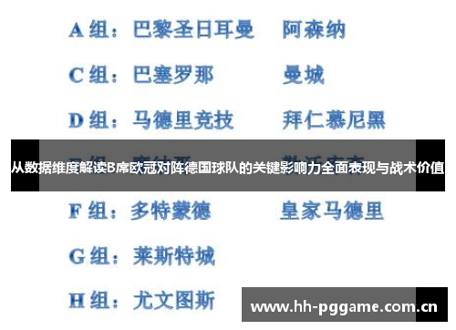 从数据维度解读B席欧冠对阵德国球队的关键影响力全面表现与战术价值 从数据维度解读B席欧冠对阵德国球队的关键影响力全面表现与战术价值